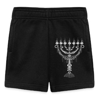 Ornamentale Menora mit kunstvollen Verzierungen - Baby Shorts - Schwarz - Vorne