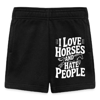 J’adore les chevaux et je déteste les gens - Short Bébé - noir - Devant