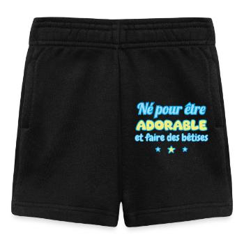 né pour être adorable,cadeau de naissance,Bébé - Short Bébé - noir - Devant