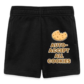 Accepter automatiquement tous les cookies cadeau de blague de jeu de mots drôle - Short Bébé - noir - Devant