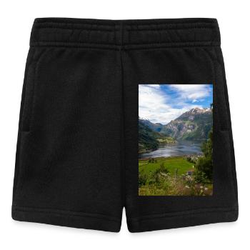 Vue panoramique de Geiranger à Geirangerfjorden - Short Bébé - noir - Devant