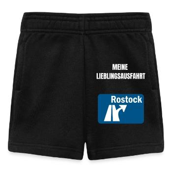 Meine Lieblingsausfahrt Rostock - Baby Shorts - Schwarz - Vorne