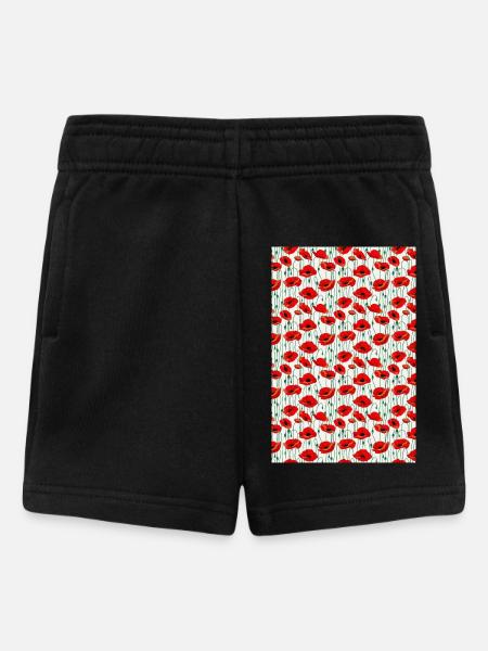 Motif de coquelicot - Short Bébé - noir