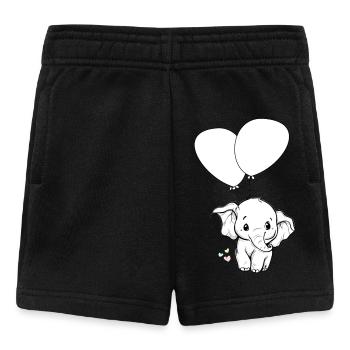 Elefant mit Luftballons - Baby Shorts - Schwarz - Vorne