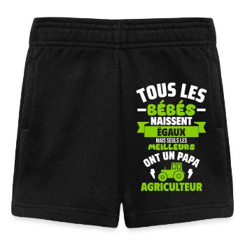 Bébé de Papa agriculteur,tracteur,cadeau naissance - Short Bébé - noir - Devant