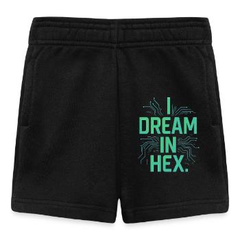 I Dream in Hex – Nerdy Coder T-Shirt für Entwickler - Baby Shorts - Schwarz - Vorne