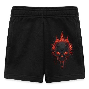 Crâne avec flammes - Short Bébé - noir - Devant