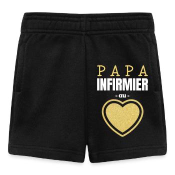 Papa Infirmier au Cœur d'Or - Short Bébé - noir - Devant