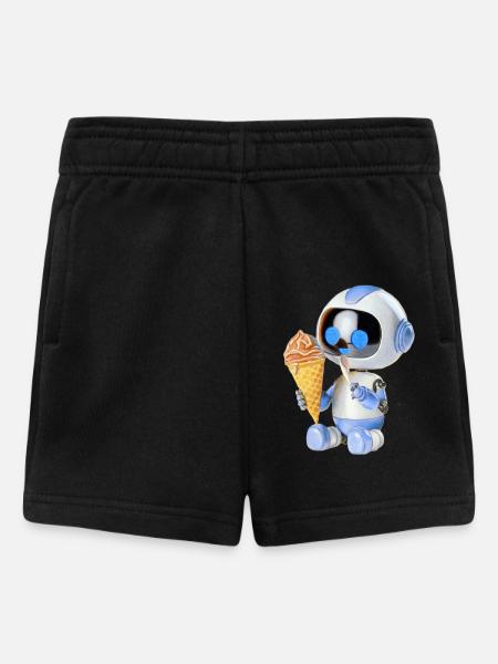 Crème glacée robot - Short Bébé - noir