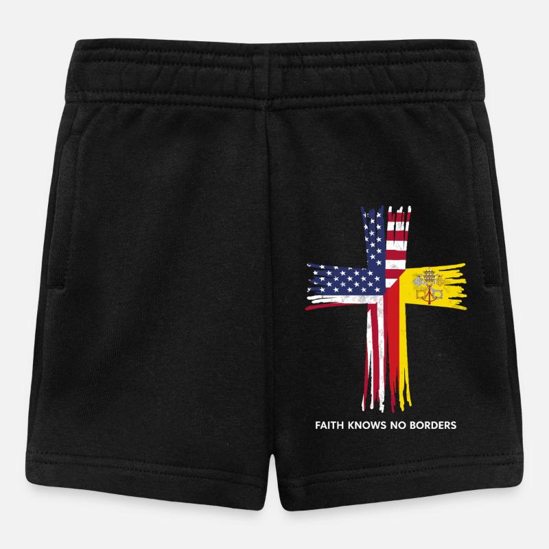 Drapeau américain et du Vatican - Short Bébé - noir