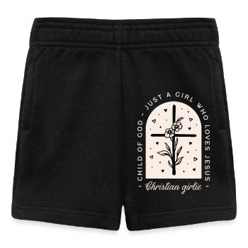 Fille chrétienne drôle Jésus cite croix noire - Short Bébé - noir - Devant