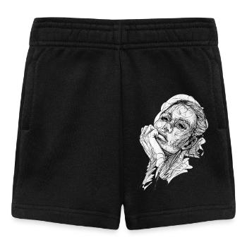 bored black and white drawing carographic - Baby Shorts - black - Front