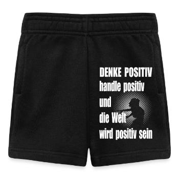 Think Positive Quote Halftone Woman - Baby Shorts - black - Front