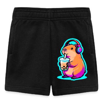 Mignon Capybara Bubble Tea Kawaii Animal Gift - Short Bébé - noir - Devant