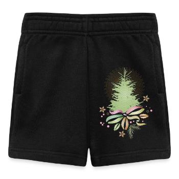 Sapin de Noël délicat avec ruban coloré - Short Bébé - noir - Devant
