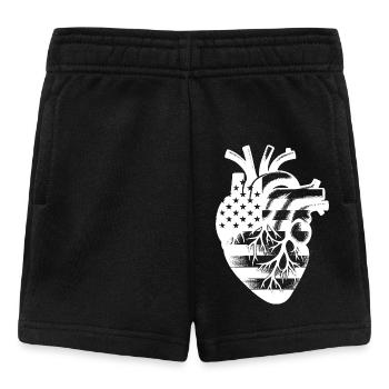 Drapeau américain des États-Unis dans un cœur anatomique - Short Bébé - noir - Devant