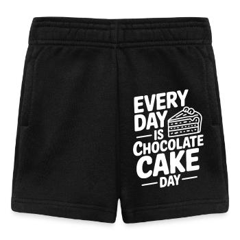 Chaque jour, c’est la Journée du Gâteau au Chocolat - Short Bébé - noir - Devant