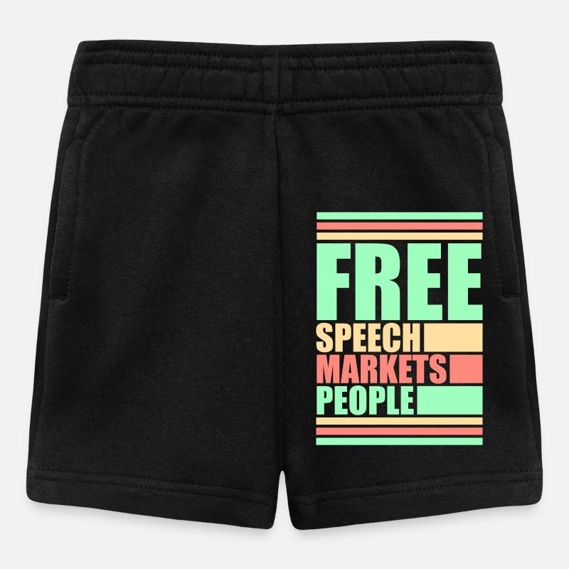 Marché de la liberté d’expression Peuple Libertarian Freedom Logo - Short Bébé - noir