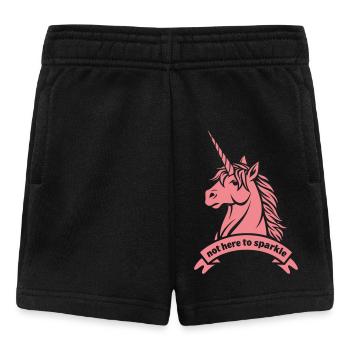 Not Here To Sparkle – Unicorn Statement - Baby Shorts - black - Front