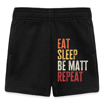 Mange, dors sois Matt, répète le nom rétro - Short Bébé - noir - Devant