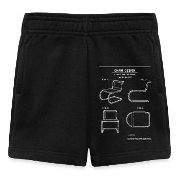 Cantilever Chair Patent Sketch - Baby Shorts - black - Front