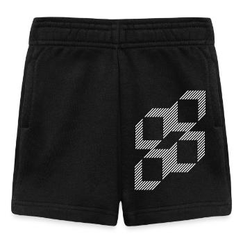 Geometrische Streifenquadrate Raster - Baby Shorts - Schwarz - Vorne