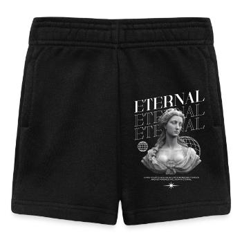 Ewige Güte: Statue, Globus Collage - Baby Shorts - Schwarz - Vorne