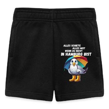 Hamburg Hamburg Seagull North Sea Northern Lights Funny - Baby Shorts - black - Front