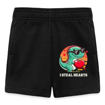 Valentine's Day Dinosaur Heart Relationship Love Fun - Baby Shorts - black - Front