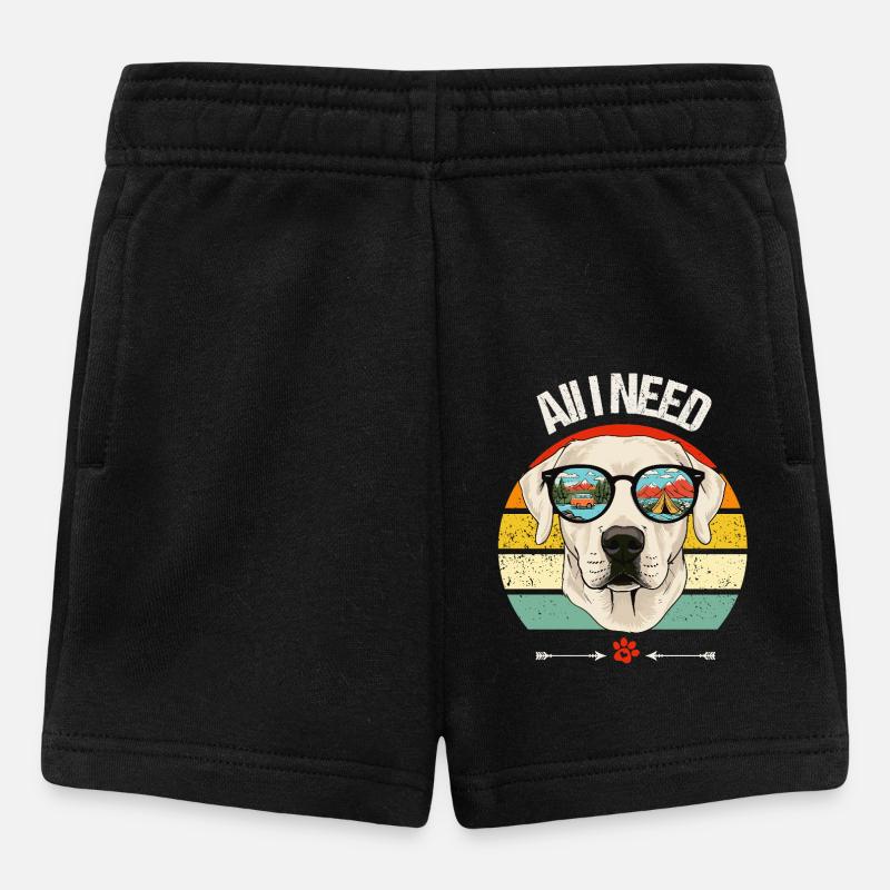 Camping Camper Labrador Hund Campingplatz Caravan - Baby Shorts - Schwarz