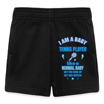 Baby Tennisspieler Lustiges Geburtsgeschenk - Baby Shorts - Schwarz - Vorne