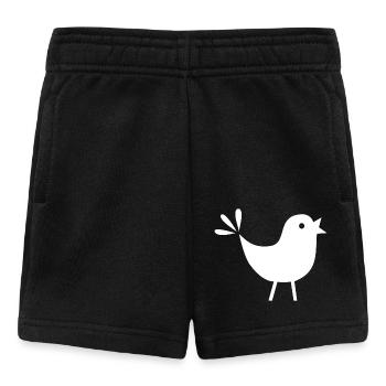 T-Shirt weißer Vogel für Groß und Klein - Baby Shorts - Schwarz - Vorne