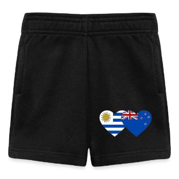 Uruguay Neuseeland Flagge Herz - Baby Shorts - Schwarz - Vorne