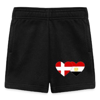 Dänemark Ägypten Flagge Hände Herzform - Baby Shorts - Schwarz - Vorne