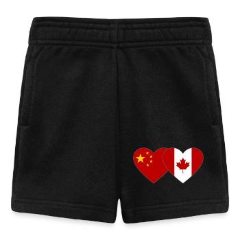 China Kanada Flagge Herz - Baby Shorts - Schwarz - Vorne