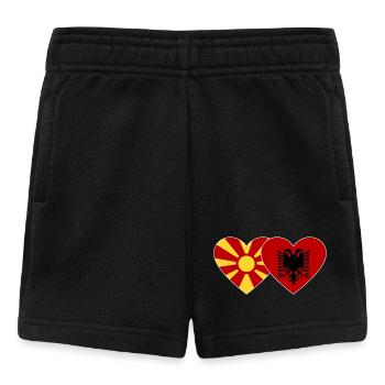 Macédoine Albanie Drapeau Coeur - Short Bébé - noir - Devant
