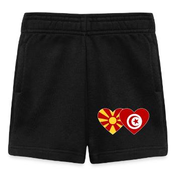 Macédoine Tunisie Drapeau Coeur - Short Bébé - noir - Devant