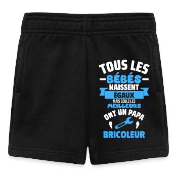 Bébé de papa bricoleur,humour,bricolage,naissance - Short Bébé - noir - Devant