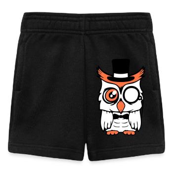Sir hibou chapeau haut de forme monocle verres riches M. - Short Bébé - noir - Devant