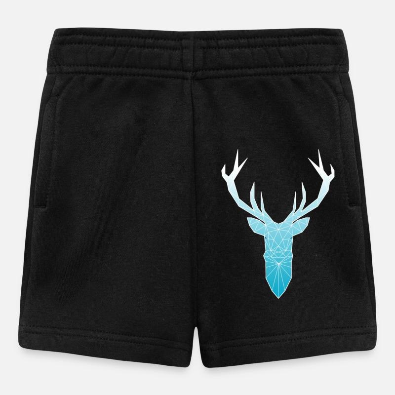 Deer head in triangle design (light blue) - Baby Shorts - black