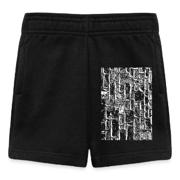 Monochrom Mauertextur Mosaic - Baby Shorts - Schwarz - Vorne