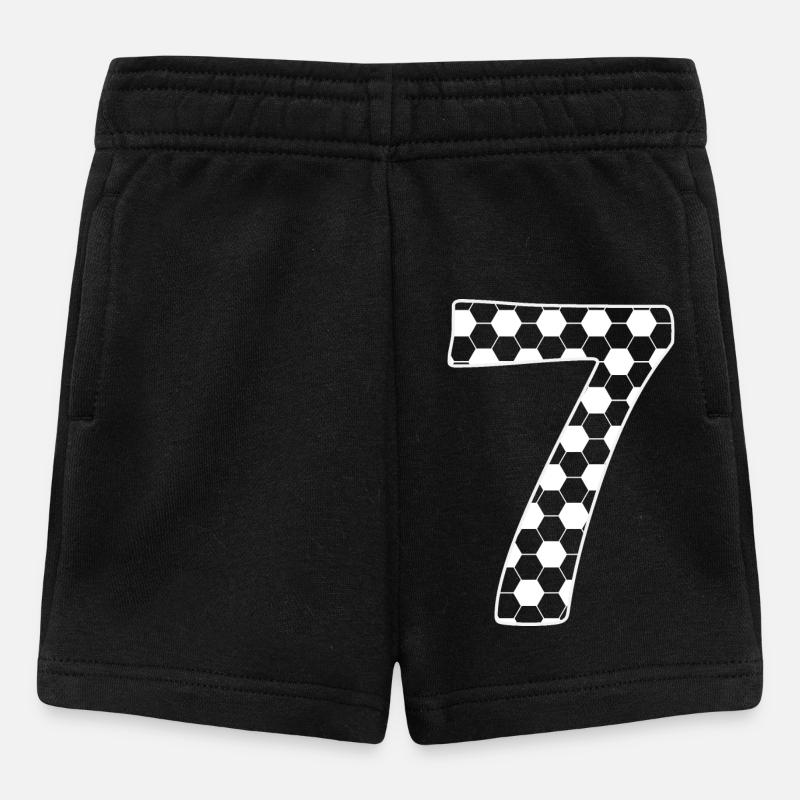 Ballon de football numéro 7 – Style hexagonal - Short Bébé - noir