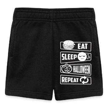 Essen, Schlafen, Halloween, Wiederholen - Baby Shorts - Schwarz - Vorne