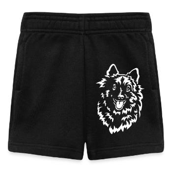 Wolfsspitz Kopf "Black Edition" - Baby Shorts - Schwarz - Vorne