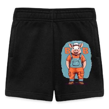 Bob the Building Pig - Baby Shorts - black - Front