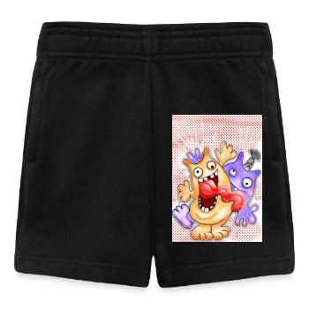 Humorvolle Monsterkarikatur mit Ausdruck - Baby Shorts - Schwarz - Vorne