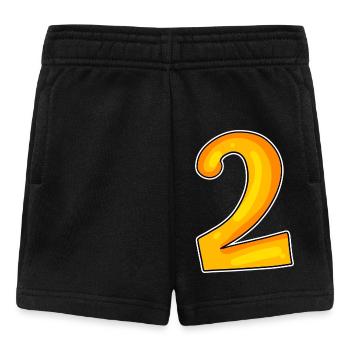 Zwei - 2 - Nummer Zahl - Baby Shorts - Schwarz - Vorne