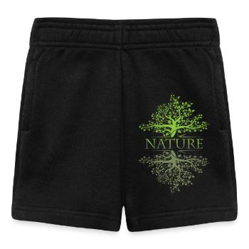arbre réflexion nature forêt feuille icône logo icône - Short Bébé - noir - Devant