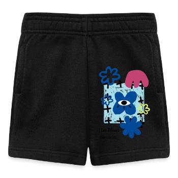 Les Fleurs terribles | Maximaliste Rétro Fleur Fun - Short Bébé - noir - Devant