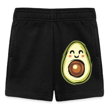 Funny avocado with happy face - Baby Shorts - black - Front